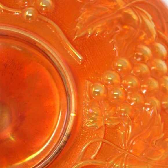 Vintage Imperial Carnival Glass Grape Design Candy Dish, Serving Dish - Picture 5 of 9